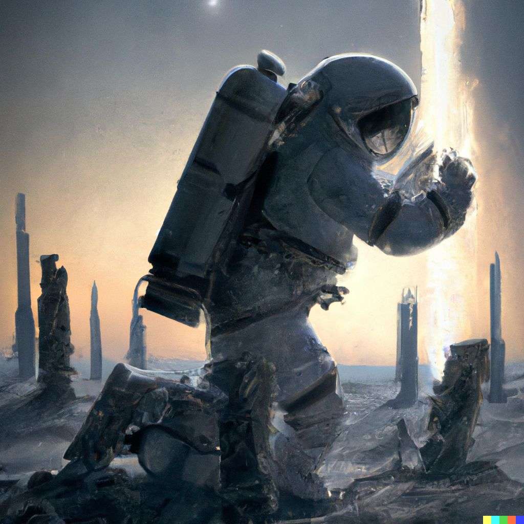an astronaut, by Stephan Martiniere